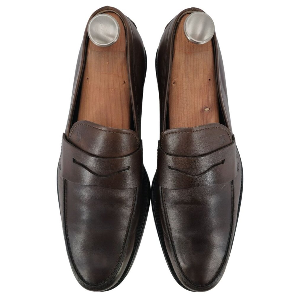 Tod's Italy Brown Leather Penny Loafers Mens size 9 Dress Shoes Driving Slip-ons - Picture 4 of 13